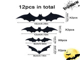 Halloween Bat Wall Stickers - Removable Spooky Decor Decals V1192-GMCS-0827-005