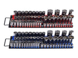Portable Socket Organizer Tray, 2PCS Metric & SAE Socket Organizer Set Hold up to 160 Sockets, 1/4", V952-TTJBXSHL2JTG18ONMV0
