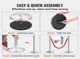Stanchion Post with Velvet Rope, 4-Pack Crowd Control Stanchion with 2PCS 5FT Red Velvet Ropes, V952-QTGLZYSBXGKTJCGM7V0