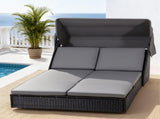Gardeon Outdoor Day Bed Sun Lounge Setting Wicker Lounger Patio Furniture ODF-SUNBED-BS23-BK-AB