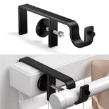 4 PackOver-Blinds Curtain Rod Brackets for Outside-Mounted Blinds, No Drill, Adjustable Fit - Black V1107-115-99227-BLK-4PACK