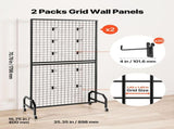 2 Packs Grid Wall Panels, 898 x 1798 mm Wire Grid Panels Display Rack, Movable Art Display Shelf V952-LSWGQ7080INCADLXP001V0
