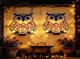 Solar Owl Wall Lamp Metal LED Outdoor Garden Decor Waterproof IP65 Animal Shape Solar Powered Light V1237-ZY-917-018