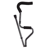 Adjustable Folding Crutch, Metallic Grey - Size 5'2" - 6'2" Durable Ergonomic Fashion Design and V1192-AZ-W-11342