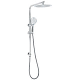 250mm Rain Shower Head Round Handheld Sliding Rail Diverter Arm 2in1 Set Chrome V1233-C4902B22HR003M4CKSR110