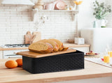 CARLA HOME Bread Bin with Bamboo Lid used as Chopping Board for Kitchen Countertop LSB-36093