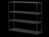 Modular Wire Storage 150x45cm Steel Shelving Black With Fixed Legs For Garage Warehouse Or Kitchen V63-841181