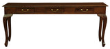 Queen Anne 3 Drawer Sofa Table - Mahogany V199-ST003QAM
