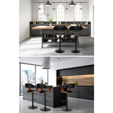 Artiss Bar Stools Gas Lift Leather w/Armrest All Black BA-TW-8006B-BK
