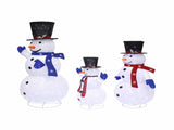 Jingle Jollys Christmas Lights 330 LED Fairy Light 3pcs Snowman Decorations Set MAS-MOT-SNOW-3PCS-WH