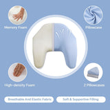 Back Sleeping Training Pillow, Memory Foam Beauty Pillow with Adjustable Height, Neck & Shoulder V1107-115-98498