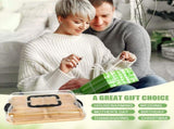 CARLA HOME Bamboo Charcuterie Board with Lid & Handle ideal Gift for Kitchen, Party & Picnic V178-36136