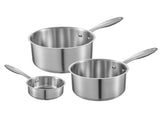Stainless Steel Saucepan Set, 1 QT & 2 QT & 3 QT Saucepans with Glass Lids, Multipurpose Nonstick V952-BXGJG123QT3JB8H68001V0