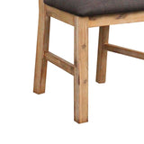 2x Wooden Frame Leatherette in Solid Wood Acacia & Veneer Dining Chairs in Oak Colour V43-DC-NOW-OAK