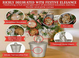 Christabelle 36cm Christmas Tabletop Topiary with Jewelled Baubles and Pine Cone 112_GUE518