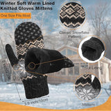 Pack of 3 pairs - Warm gloves for women - Extra thick - Knitted imitation - Suitable for cold V1188-ZXY-117-0026