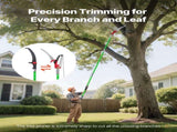 Manual Pole Saw, 118-809.3 cm Extendable Pole Tree Pruner with Scissors, Sharp 65Mn Steel Blade, V952-SDXZJBXZZK8M58IMZ001V0