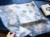 Mulberry Silk Square Scarf for Women - 53x53cm Floral Print Neck Scarf with Gift Box, Soft V888-ELOSUNG53096