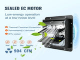 Shutter Exhaust Fan, 305 mm /12 inch with Temperature Humidity Controller, EC-motor, 904 CFM, V952-BYCSPQSDJEC12J2DNV3