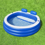 Bestway Kids Inflatable Pool Above Ground Pools Bench Seat Cup Holder 231x219cm BW-POOL-KID-54422