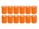 12Pcs Bandage Wrap Natural Latex Elastic Self Adhesive Wrap for Cows Dogs Horses 10cm Orange V1294-YM0523-3111220104718