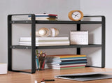 Double Tier Desktop Storage Shelf Desk Organizer for Books and Office Supplies - Wooden Tiered Shelf V1366-AZ2-W-11978