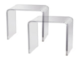 Acrylic End Table, 2 pcs C-Shaped Lucite Side Tables, Clear Acrylic Side Table for Drink, Food, V952-YKLBZXTMSLGZUJFPMV0