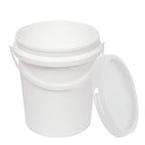 10x 1.2L Plastic Buckets + Lids - Food Grade Empty White Tub With Handle V238-SUPDZ-40577329332304