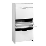 Artiss Shoe Rack Cabinet 24 Pairs White Luna FURNI-L-GS-SHOE02-WH-AB