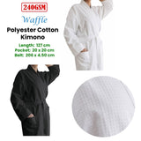 Jason 240GSM Waffle Polyester Cotton Kimono White V442-WAM-BATHROBE-240GSMWAFFLE-WHITE-L