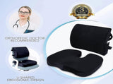 Memory Foam Seat & Back Cushion Set - Ergonomic Support for Car or Office Chairs V1263-JX-3595