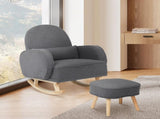 Levede Fleece Rocking Chair with footstool CH1132-GY
