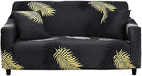 3 Seater Stretch Sofa Cover with Armrests Gold Leaf Print Design 185-230cm V1263-JX-3535