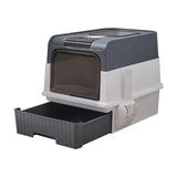 Large Enclosed Cat Litter Box with Drawer and Scoop - Odor Control, Removable Tray, Easy Clean V888-ELOSUNG10170