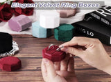 3 Slots Vintage Velvet Ring Boxes, 2 Pack Octagonal Elegant His and Her Wedding Jewelry Organizer V1259-DP01-A-5266