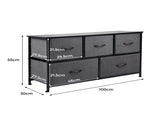 Levede Chest of 5 Drawers Storage Cabinet Dark Grey CH1048-DG_NZ