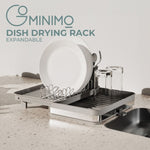 GOMINIMO Expandable Dish Drying Rack with Removable Cutlery Drainer and Utensils Holder V227-3720262032990