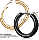 Healifty 15 Pairs Titanium Steel Hoop Earrings for Men Multi Multi Color Gold Silver Black V1188-ZC-DLL-82