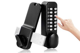 Gate Door Locks Set with Keypad Mechanical Keyless Entry Door Lock for Garden Garage Yard -Black V1263-JX-6287-1