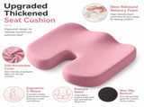 Pink Memory Foam Seat Cushion - 45 x 36 x 7 cm Milk Silk Removable Cover, Portable Chair Pad for V888-ELOSUNG56048-3