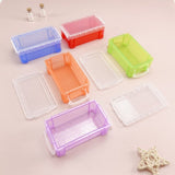 6 Pcs Small Plastic Colorful Crayon Box with Lid, Stackable Storage Case Mini Organizer Containers V1369-AZ3-W-16354