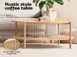 Artiss TV Unit & Coffee Table Set Storage Shelf Pine FUR-Z-TV-COF-WD