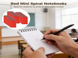 54 Pack Red A7 Mini Spiral Notebooks, 5" x 3", Thick Lined Ruled Paper, Long-Lasting Compact V1192-AZ-W-18444