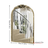 Antique Baroque Arched Wall Mirror Rose Edge Decorative Mirror Fireplace Entryway V767-YSJ-Z113-S
