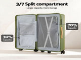 Wanderlite 28" Modern Vertical Trunk Luggage Suitcase Travel 5 Wheels Type-C TSA Olive Green LUG-ABS-TRUK02-28-GNBR