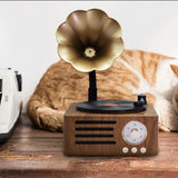 Vintage Gramophone Bluetooth Speaker - Retro Wireless Music Player with Classic Design V888-ELOSUNG33148