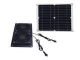 12W 18V Solar Powered Dual Exhaust Fan Kit 43.4Cfm Solar Panel Fan for Chicken Coops Greenhouses V1294-YM0901-3114250034511
