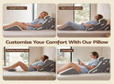 Giselle 4PCS Orthopedic Bed Wedge Pillow Set Anti-Slip Velcro System For Sleeping, 30D Gel Memory PILLOW-WDG-PILE-GY