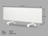 Nobo 2000W NTL4S20-FS40 Electric Panel Heater Thermostat & Castors