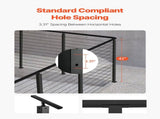 Cable Railing Post, 106.7x5x5cm Corner Railing Post, with L-Shaped Pre-Drilled Holes, Stainless V952-1JZLGZXHS1065S1EW001V0
